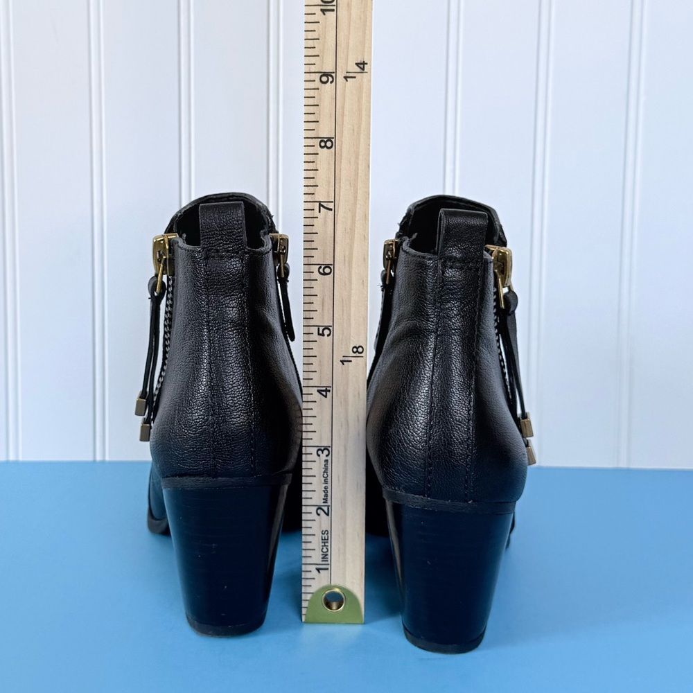 Franco Sarto Diana Dual Side Zip Leather Ankle Booties Size 7M - Picture 12 of 17